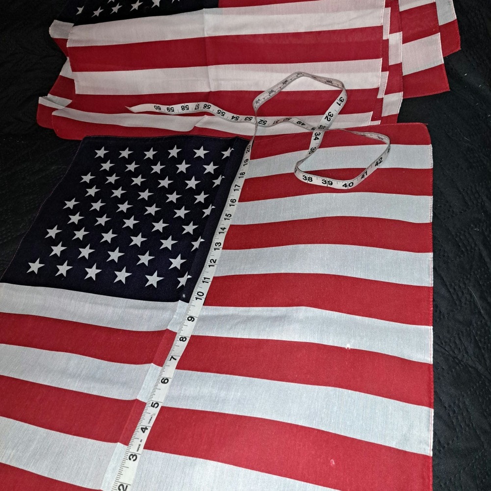 NEW 12 beautiful Large 22 inch Made in the USA Red-White-Blue Handkerchief Scarf - Picture 3 of 12